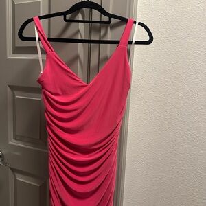 Elegant Pink Draped Dress